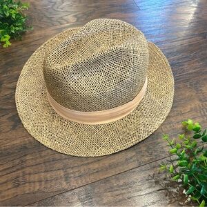 VINTAGE Made in USA Straw Hat Fedora Union Made Size Large Vacation Boating Vibe